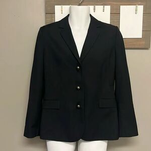 Calvin Klein Women’s Black Long Sleeve Notched Collar V-Neck Blazer- Size 10